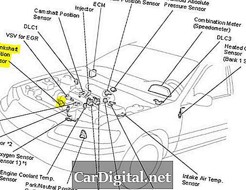 P0335 1999 TOYOTA CAMRY - Sirkuit Sensor Posisi Crankshaft
