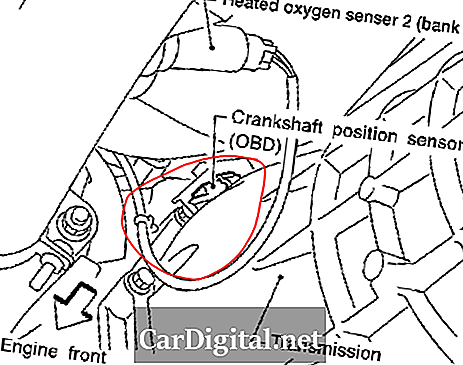 P0335 2002 NISSAN XTERRA - Схема датчика положення колінчастого вала