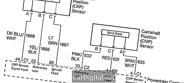 P0339 CADILLAC - Circuitul senzorului de poziție a arborelui cotit intermitent
